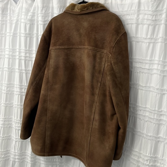 UTEX MEN’S BROWN FAUX SHEARLING JACKET - Picture 5 of 5